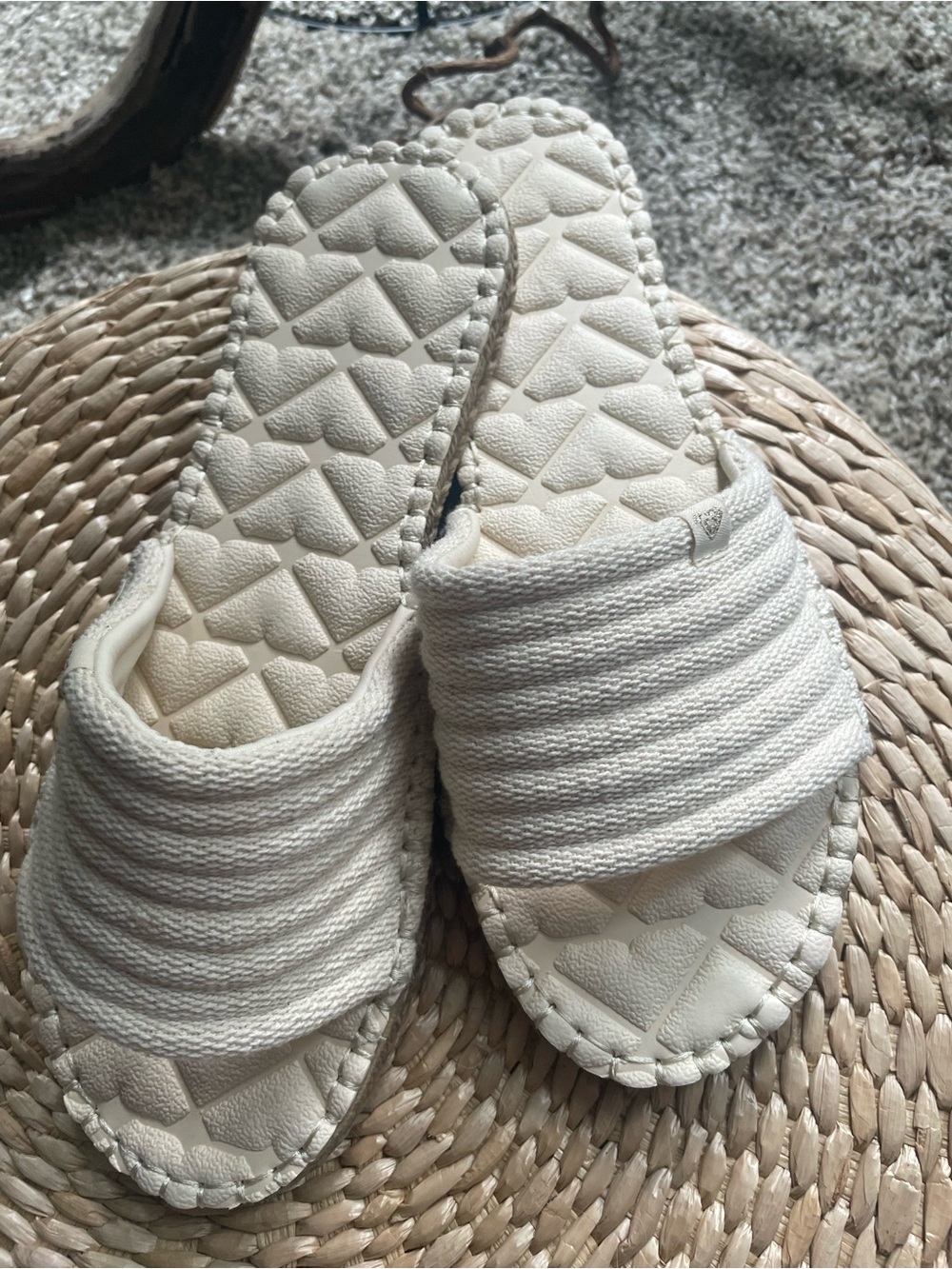 Roxy Woman’s Shoreline  Woven Linen Sandals Slides NWOB in Sz 9